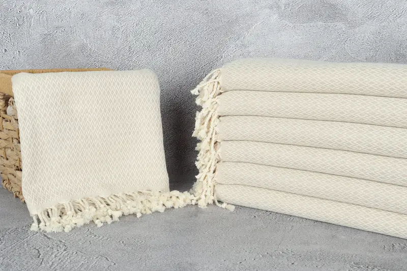 Embroidered Towel, Bachelor Party Gifts, Turkish beach towel with fringe, 70x40 Cotton Diamond Towel, Thin towel, Personalized Bridesmaid Gift - 3