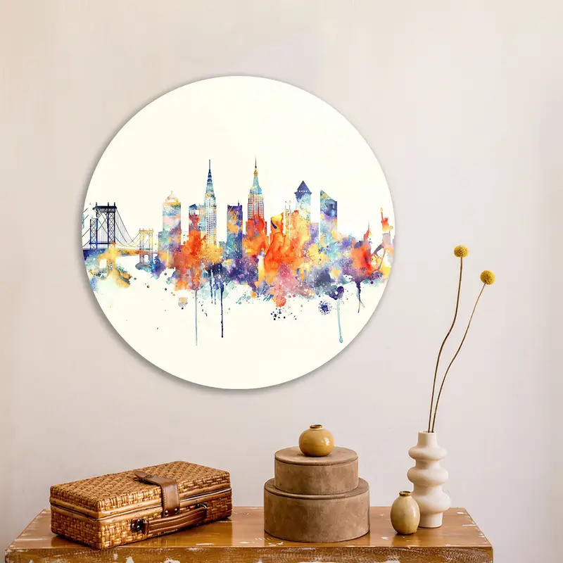 Modern New York Skyline Printed Glass - Elegant Cityscape Design