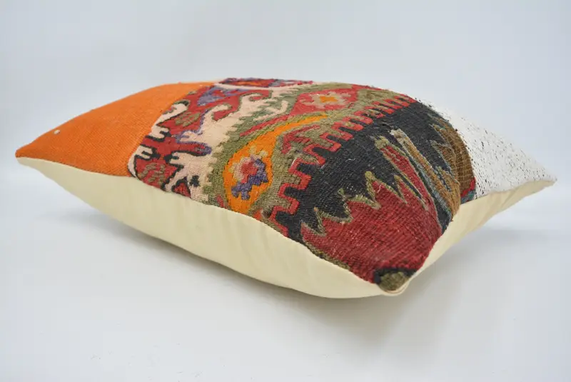 Living Room Throw Cushion Case, 16x24 Orange Cushion Cover, Car Pillow Case, Vintage Kilim Pillow, Kilim Pillow, Pillow Sham, Gift Pillow - 3