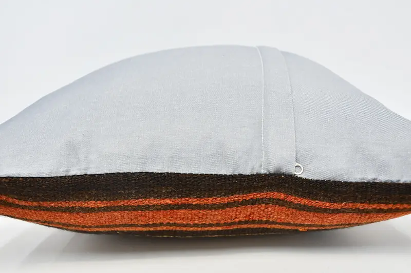 Cushion Cover, Sustainable Cushion Case, Kilim Pillow Cover, Turkish Kilim Pillow, Boho Pillow Sham Cover, 20x20 Brown Pillow Sham - 6