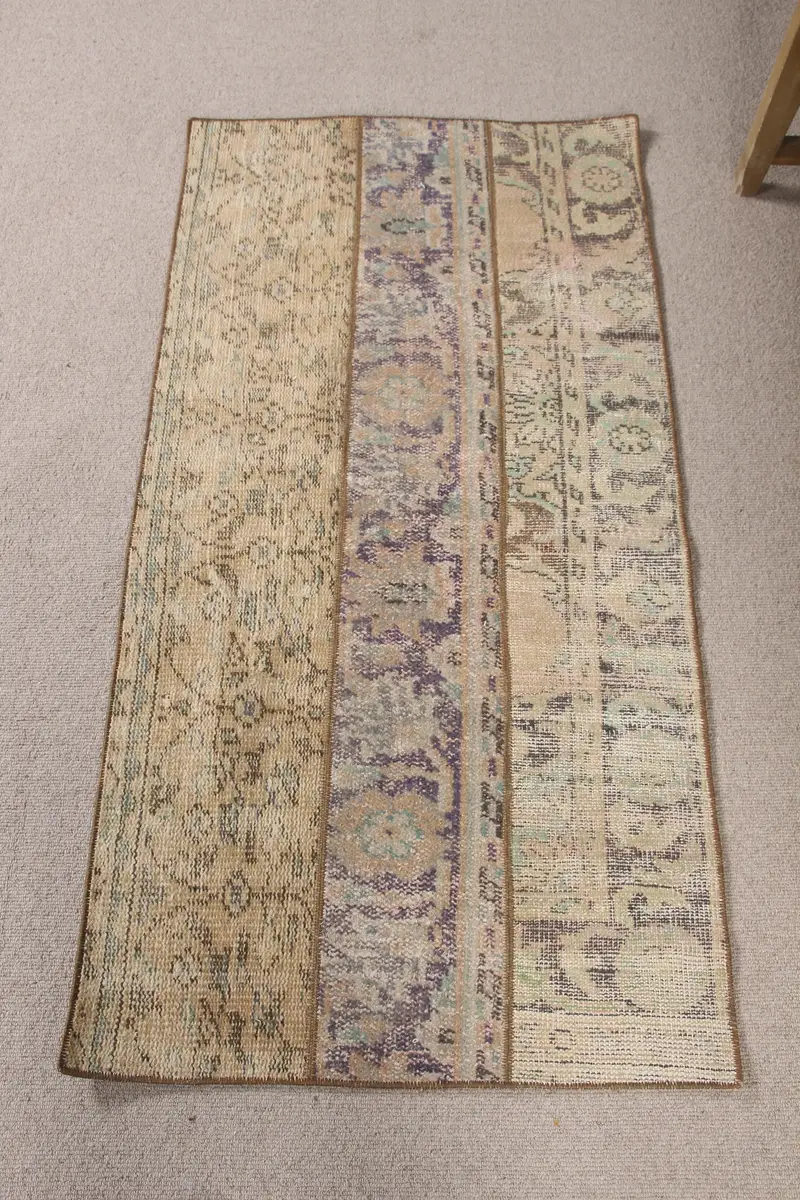 Alfombra 7x12m Beige & Morado, Diseño Plantas Botánicas