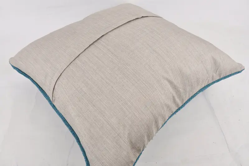 Turkish Pillow, Morroccon Kilim Cushion Pillow Cover, 24x24 Blue Pillow Case, Kilim Cushion Sham, Handmade Kilim Cushion, Cushion Case - 7