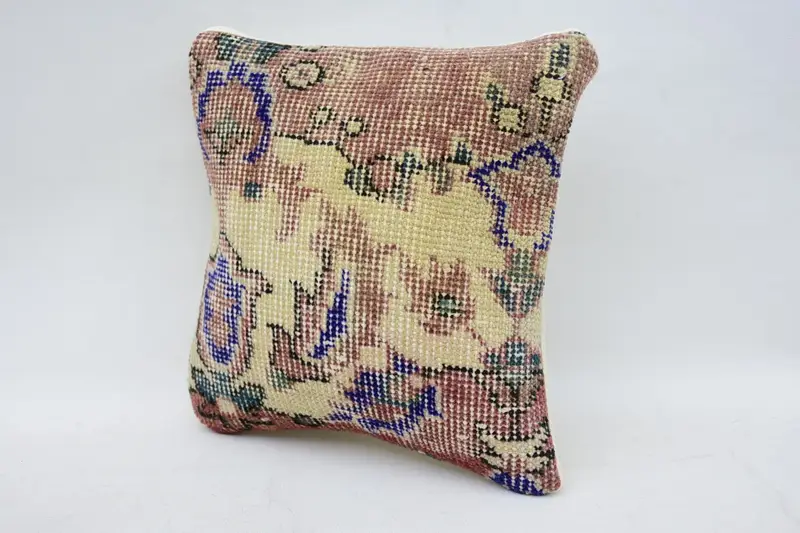 Pillow Sham, Handmade Kilim Cushion, Accent Cushion Cover, Ottoman Cushion Cover, Throw Kilim Pillow, 12x12 Beige Cushion Case, Pillow for Couch - 3