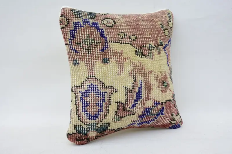 Pillow Sham, Handmade Kilim Cushion, Accent Cushion Cover, Ottoman Cushion Cover, Throw Kilim Pillow, 12x12 Beige Cushion Case, Pillow for Couch - 2