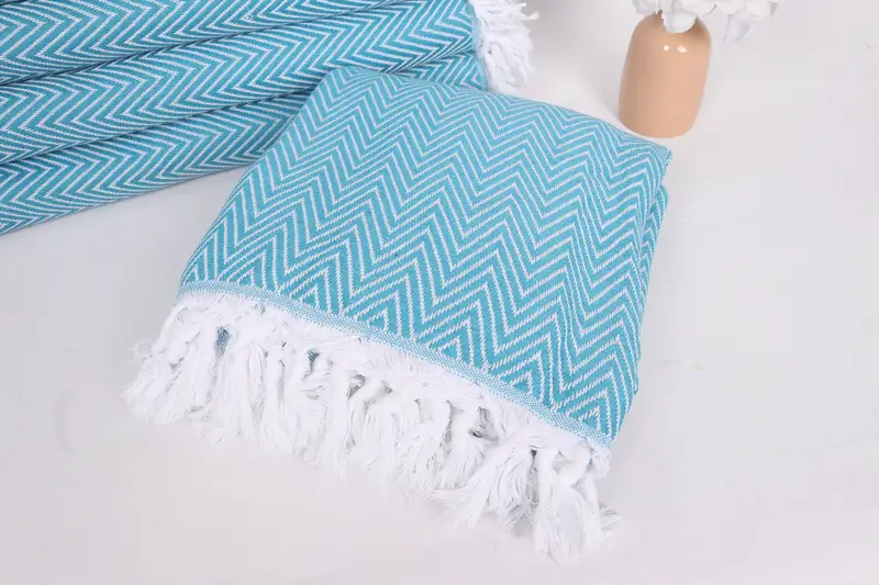 Düğün Hediyesi Özel Battaniye, Onun İçin Hediyeler, 96x80 Pamuklu Chevron Havlu, Monogram Battaniyesi, Bekarlığa Destek Partisi Favors, Dekoratif Battaniye - 5