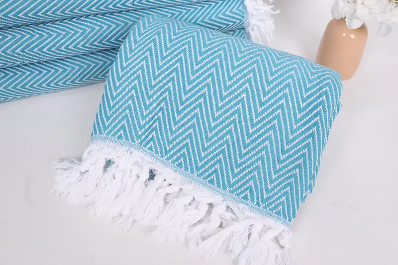 Düğün Hediyesi Özel Battaniye, Onun İçin Hediyeler, 96x80 Pamuklu Chevron Havlu, Monogram Battaniyesi, Bekarlığa Destek Partisi Favors, Dekoratif Battaniye - 4