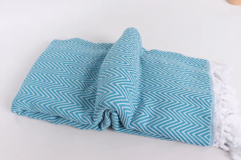 Düğün Hediyesi Özel Battaniye, Onun İçin Hediyeler, 96x80 Pamuklu Chevron Havlu, Monogram Battaniyesi, Bekarlığa Destek Partisi Favors, Dekoratif Battaniye - 6