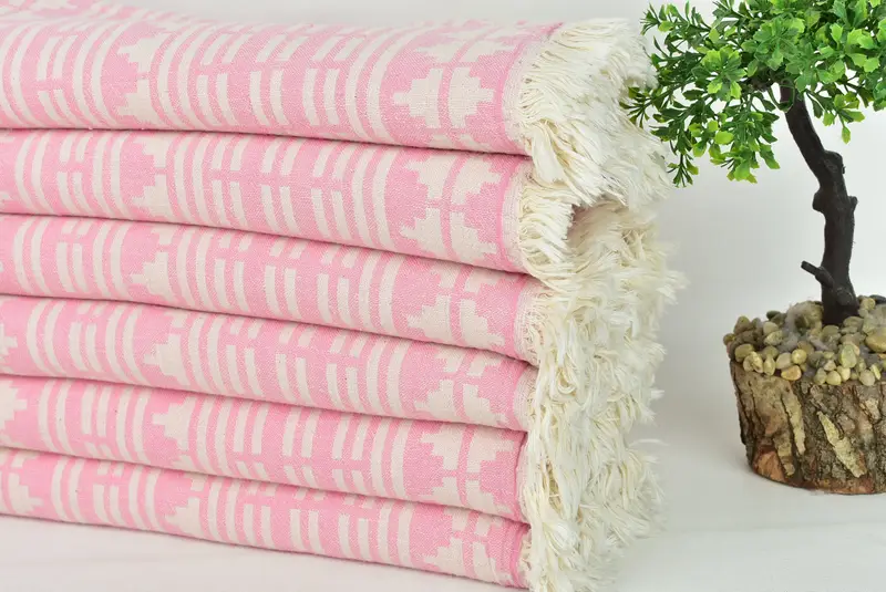 Peshtemal Towel, Summer Gift, Turkish Towel Set, Beach Towel Gift, Peshtemal, Yoga Towel, Personalized Beach Towel, 70x40 Cotton Kilim Design Towel - 5