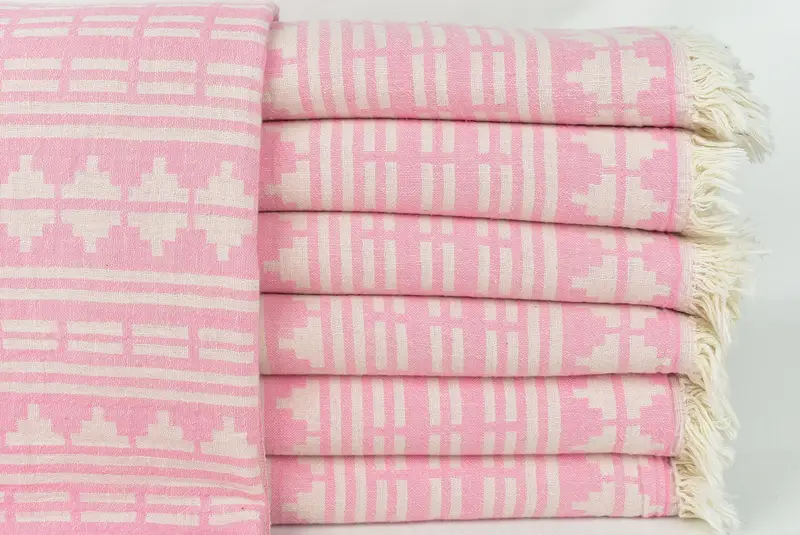 Peshtemal Towel, Summer Gift, Turkish Towel Set, Beach Towel Gift, Peshtemal, Yoga Towel, Personalized Beach Towel, 70x40 Cotton Kilim Design Towel - 3