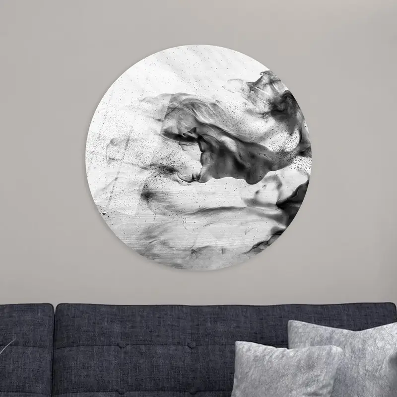 Abstract Smoke Canvas: Contemporary Black And White Art Print