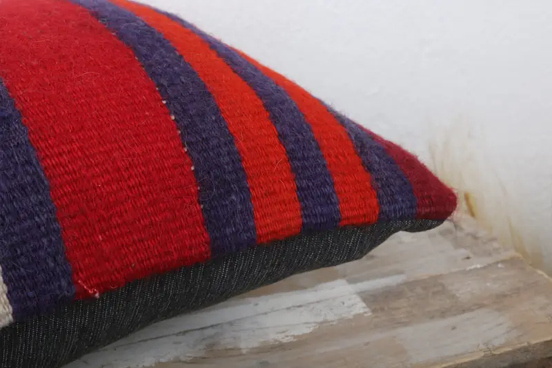 Boho Pillow Sham Cover, 12x24 Orange Pillow, Toss Pillow Cover, Pillow, Handmade Kilim Cushion, Pillow for Couch - 6