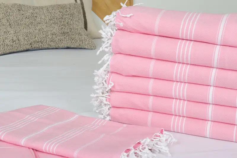 Organic Beach Blanket, 96x80 Cotton Striped Towel, Tablecloth, Christmas Gift, Turkish Throw Blanket, Bachelorette Party Favors, Woven Throw Blanket - 3