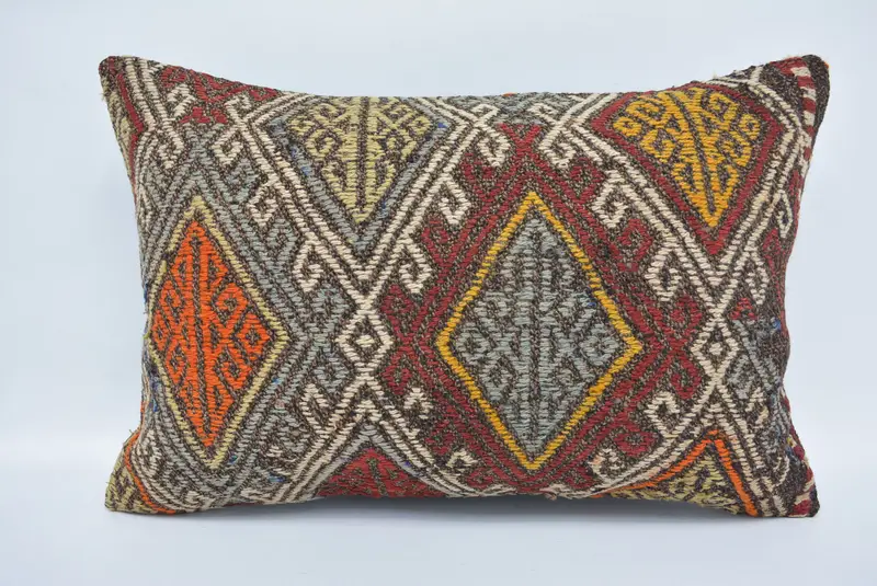 16x24 Red Cushion Case, Kilim Pillow Cover, Pillow Case, Ethnical Kilim Rug Pillow, Throw Kilim Pillow, Living Room Throw Cushion Case - 1