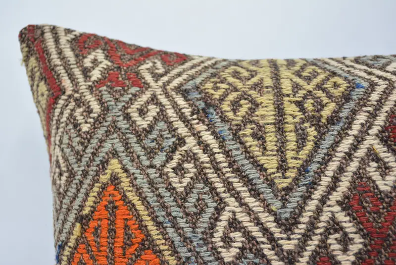 16x24 Red Cushion Case, Kilim Pillow Cover, Pillow Case, Ethnical Kilim Rug Pillow, Throw Kilim Pillow, Living Room Throw Cushion Case - 2