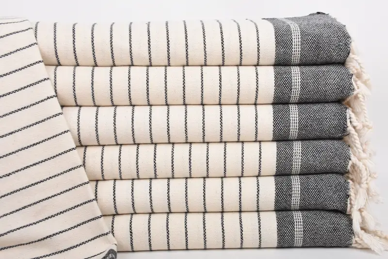 Guest Towel, 40x22 Cotton Striped Towel, Bulk Order Towel, Bridesmaid Gift Towel, Monogram Kitchen Towel, Bathroom Towels, Custom Hand Towel - 1