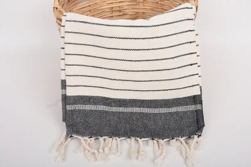Guest Towel, 40x22 Cotton Striped Towel, Bulk Order Towel, Bridesmaid Gift Towel, Monogram Kitchen Towel, Bathroom Towels, Custom Hand Towel - 5
