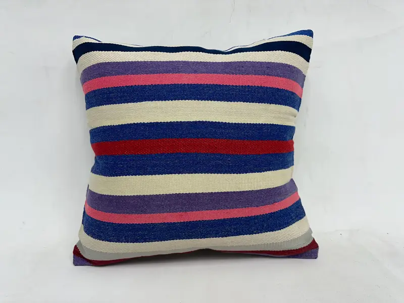 Vintage Pillow, Handwoven Pillow Case, 20x20 White Pillow Case, Pillow Sham, Living Room Throw Cushion Cover, Throw Kilim Pillow, Pillow for Sofa - 1