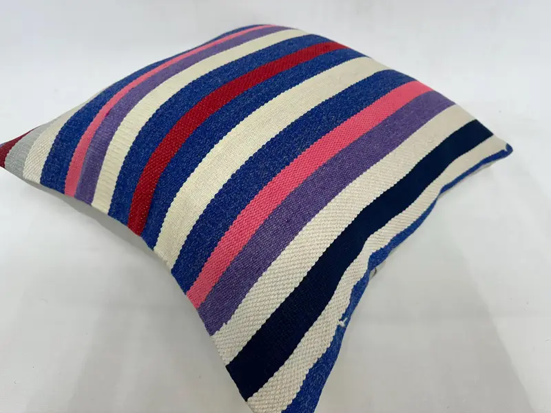 Vintage Pillow, Handwoven Pillow Case, 20x20 White Pillow Case, Pillow Sham, Living Room Throw Cushion Cover, Throw Kilim Pillow, Pillow for Sofa - 6