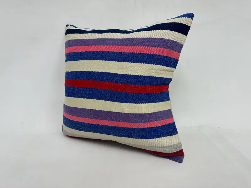 Vintage Pillow, Handwoven Pillow Case, 20x20 White Pillow Case, Pillow Sham, Living Room Throw Cushion Cover, Throw Kilim Pillow, Pillow for Sofa - 4