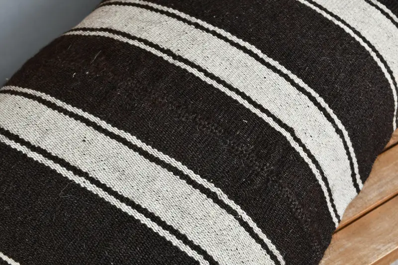 Kilim Pillow Cover, Turkish Kilim Pillow, Authentic Cushion Case, Cushion Case, Gift Pillow, 20x28 Brown Pillow Case, Sofa Bolster Pillow Sham - 3