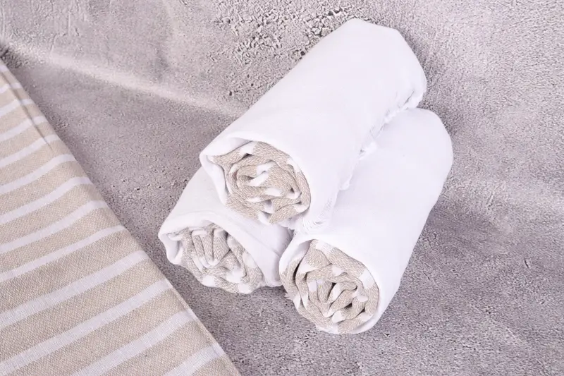 Organic cotton Turkish peshtemal towel, Maid Of Honor Gift, Turkish Towel Beach, Fouta towel, Yoga Towel, Bachelor Gifts, 70x40 Cotton Striped Towel - 8