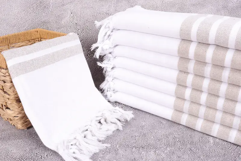 Organic cotton Turkish peshtemal towel, Maid Of Honor Gift, Turkish Towel Beach, Fouta towel, Yoga Towel, Bachelor Gifts, 70x40 Cotton Striped Towel - 3