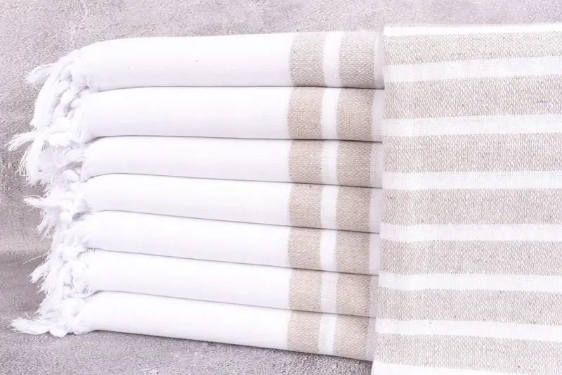 Organic cotton Turkish peshtemal towel, Maid Of Honor Gift, Turkish Towel Beach, Fouta towel, Yoga Towel, Bachelor Gifts, 70x40 Cotton Striped Towel - 1