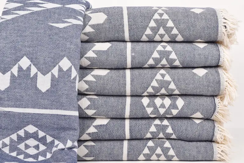Custom Wedding Gifts, Throw Blanket Couch, Personalized Gifts, 70x60 Cotton Geometric Towel, Best Friend Gift, Organic Throw, Beach Wedding Favor - 1