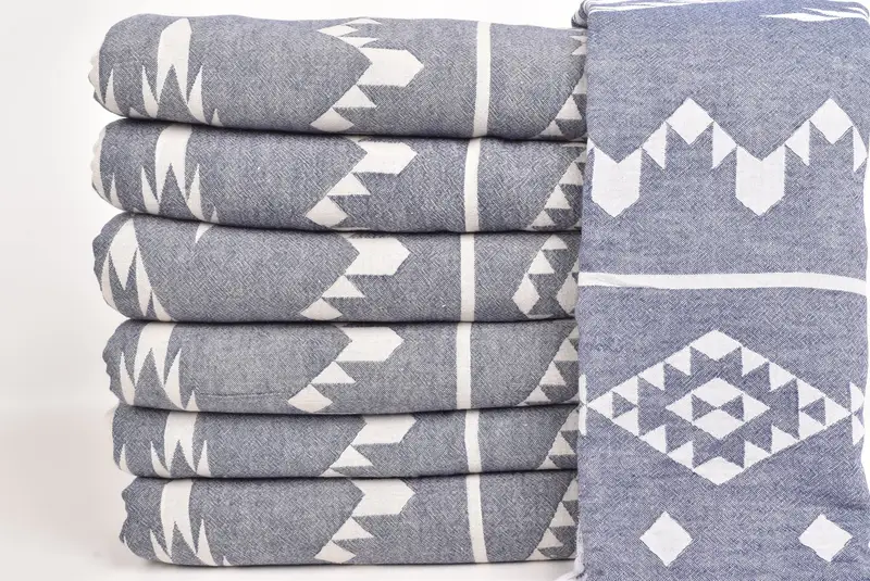 Custom Wedding Gifts, Throw Blanket Couch, Personalized Gifts, 70x60 Cotton Geometric Towel, Best Friend Gift, Organic Throw, Beach Wedding Favor - 2