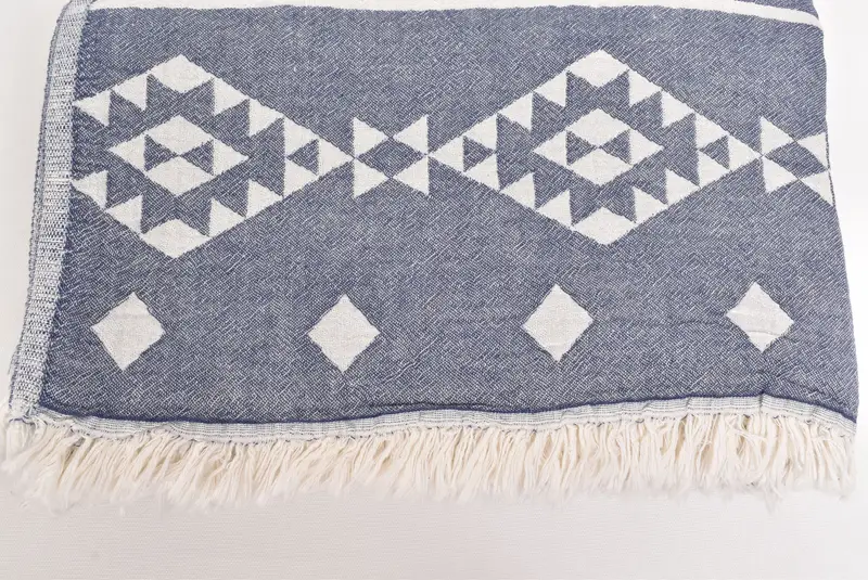 Custom Wedding Gifts, Throw Blanket Couch, Personalized Gifts, 70x60 Cotton Geometric Towel, Best Friend Gift, Organic Throw, Beach Wedding Favor - 4