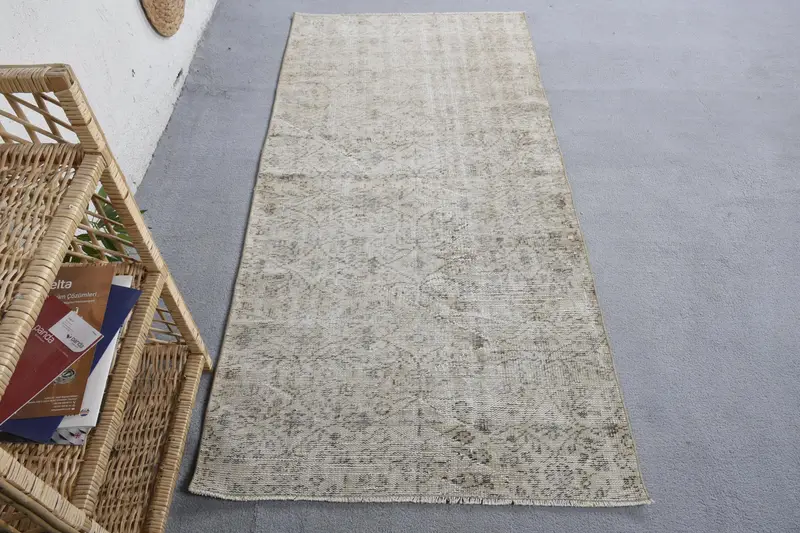 ベージュ & ブラウン パッチワーク ラグ 3.1x6.4 フィート シックな装飾