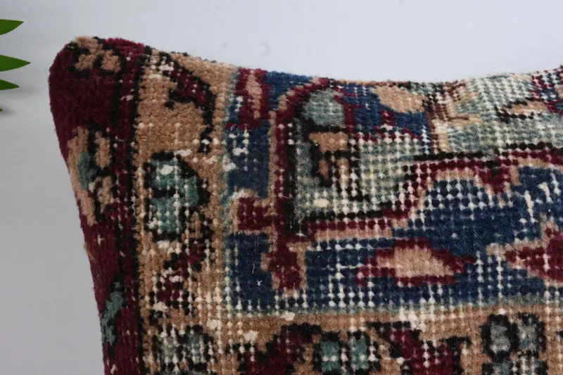 14x14 Blue Pillow Cover, Luxury Pillow Sham, Outdoor Cushion Case, Antique Pillows, Pillow for Sofa, Pillow, Vintage Kilim Throw Pillow - 2