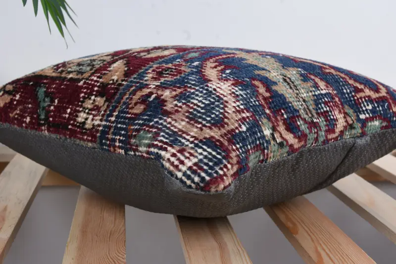 14x14 Blue Pillow Cover, Luxury Pillow Sham, Outdoor Cushion Case, Antique Pillows, Pillow for Sofa, Pillow, Vintage Kilim Throw Pillow - 6