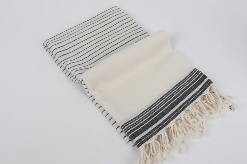 Fouta towel, Home Decor Gifts, Quick-dry travel peshtemal towel, Welcome Wedding Gift, Bachelorette Party Decorations, 68x36 Cotton Striped Towel - 6