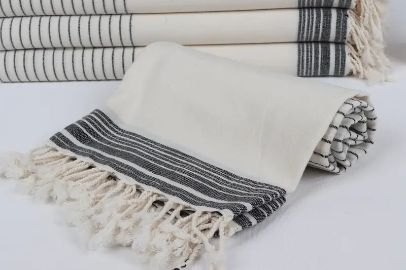 Fouta towel, Home Decor Gifts, Quick-dry travel peshtemal towel, Welcome Wedding Gift, Bachelorette Party Decorations, 68x36 Cotton Striped Towel - 4