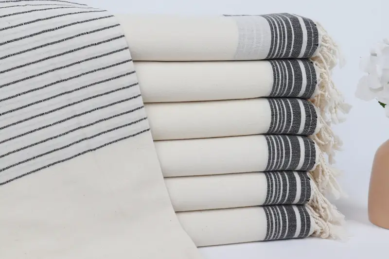 Fouta towel, Home Decor Gifts, Quick-dry travel peshtemal towel, Welcome Wedding Gift, Bachelorette Party Decorations, 68x36 Cotton Striped Towel - 1