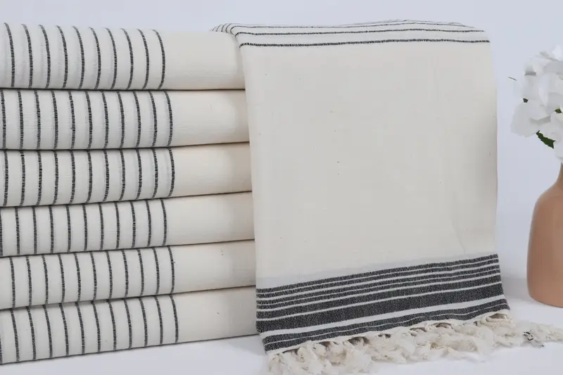 Fouta towel, Home Decor Gifts, Quick-dry travel peshtemal towel, Welcome Wedding Gift, Bachelorette Party Decorations, 68x36 Cotton Striped Towel - 2
