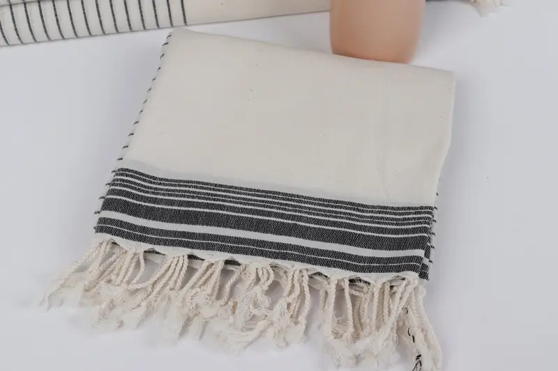 Fouta towel, Home Decor Gifts, Quick-dry travel peshtemal towel, Welcome Wedding Gift, Bachelorette Party Decorations, 68x36 Cotton Striped Towel - 5