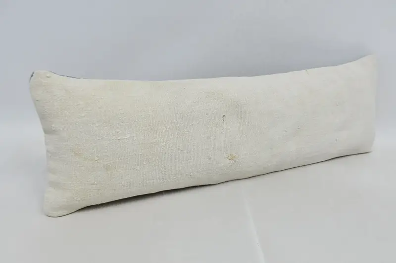 Handmade Throw Cushion Cover, Cushion Cover, Kilim Pillow, 12x36 Beige Pillow, Antique Pillows, Indoor Pillow Sham, Turkish Pillow - 3