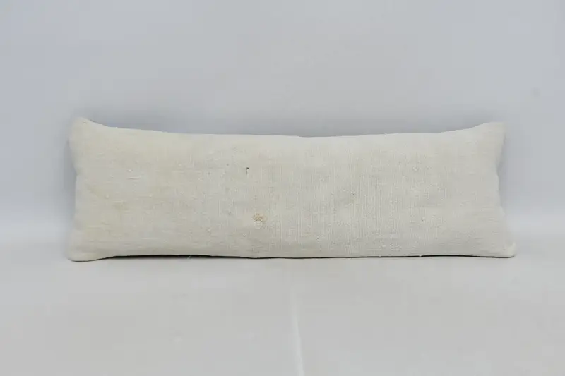 Handmade Throw Cushion Cover, Cushion Cover, Kilim Pillow, 12x36 Beige Pillow, Antique Pillows, Indoor Pillow Sham, Turkish Pillow - 1