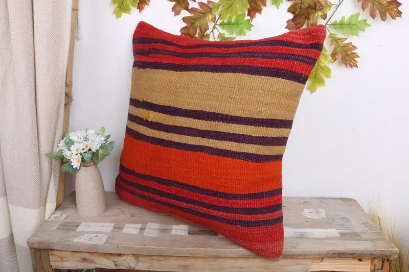 Home Decor Pillow, 20x20 Red Pillow Cover, Antique Pillows, Nautical Throw Cushion Cover, Accent Pillow Cover, Cushion, Turkish Pillow - 4