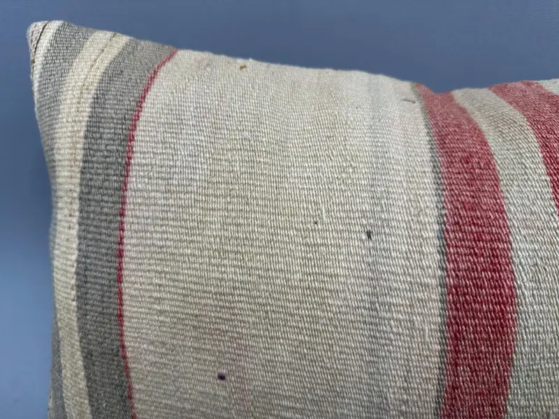 Antique Pillows, Handmade Rug Seat Cushion Cover, Cushion Cover, 12x20 Beige Cushion, Kilim Pillow, Bolster Throw Cushion Case, Pillow for Couch - 5