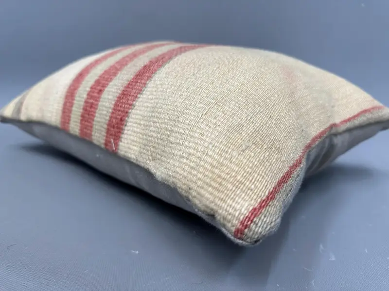 Antique Pillows, Handmade Rug Seat Cushion Cover, Cushion Cover, 12x20 Beige Cushion, Kilim Pillow, Bolster Throw Cushion Case, Pillow for Couch - 6
