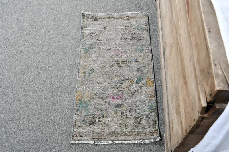 Alfombra de cuadros grises y verdes, decoración elegante de 1,4x2,7 pies