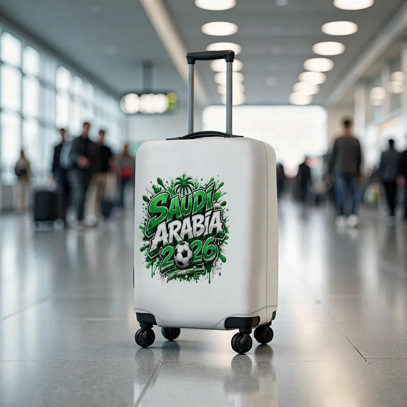 Saudi Arabia Soccer Luggage Cover, 2026 Fan Suitcase Protector, Sports Travel Cover - 1
