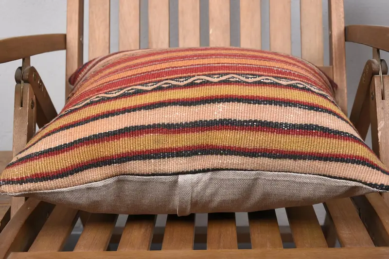 Turkish Kilim Pillow, Home Decor Pillow, Vintage Kilim Pillow, Cushion Case, 18x18 Red Cushion Cover, Anatolian Pillow Case, Sofa Pillow Sham - 5