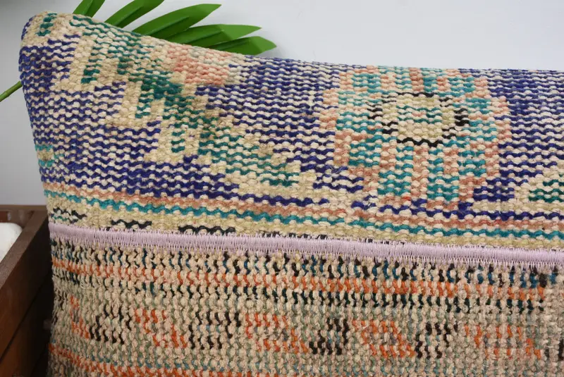 Home Decor Pillow, Vintage Pillow, Vintage Throw Cushion Cover, Cushion Case, Turkish Pillow, Luxury Cushion Case, 12x48 Blue Pillow Case - 2