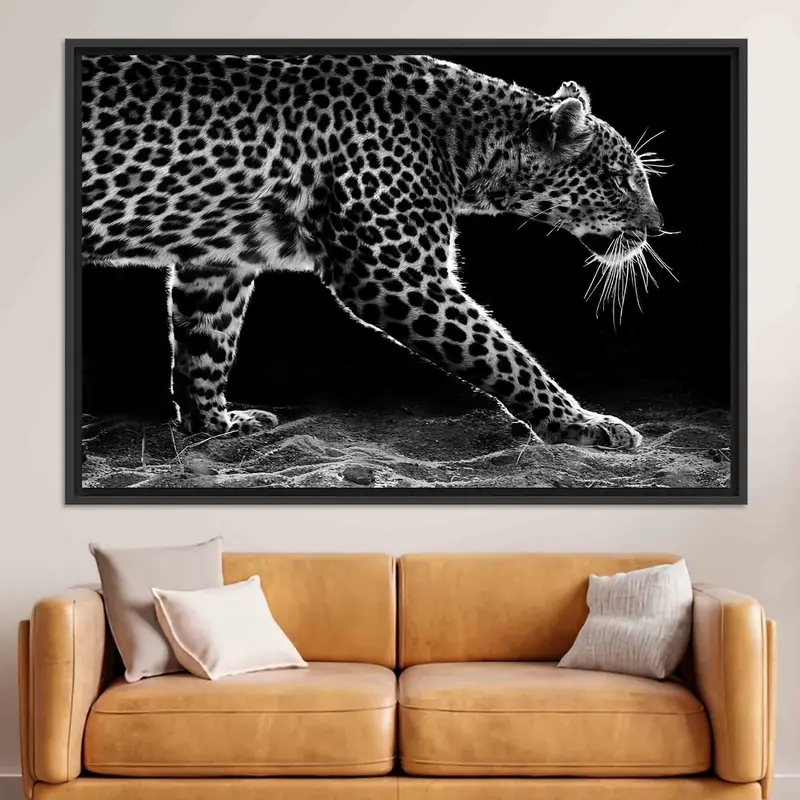 Elegant Black and White Wild Animal Canvas Print
