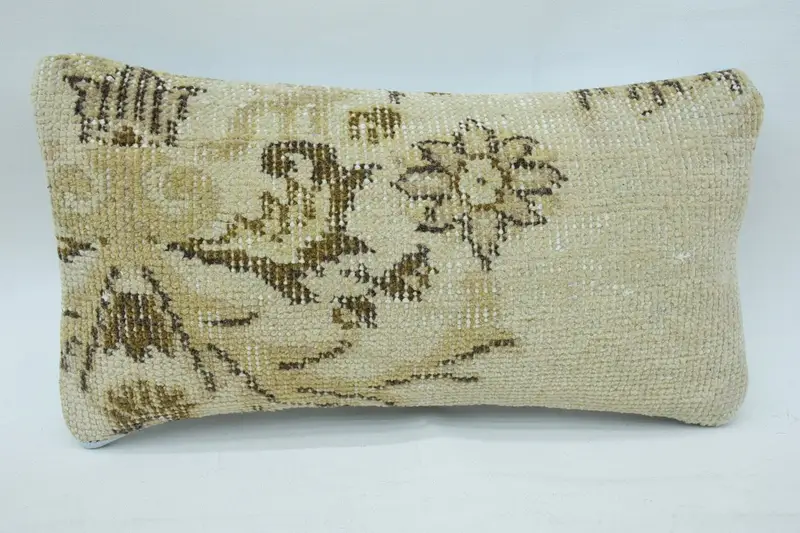 Southwestern Pillow Cover, 8x16 Beige Pillow Cover, Ethnical Kilim Rug Pillow, Vintage Kilim Throw Pillow, Boho Pillow Sham Cover, Cushion - 4