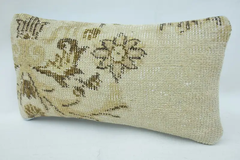 Southwestern Pillow Cover, 8x16 Beige Pillow Cover, Ethnical Kilim Rug Pillow, Vintage Kilim Throw Pillow, Boho Pillow Sham Cover, Cushion - 3
